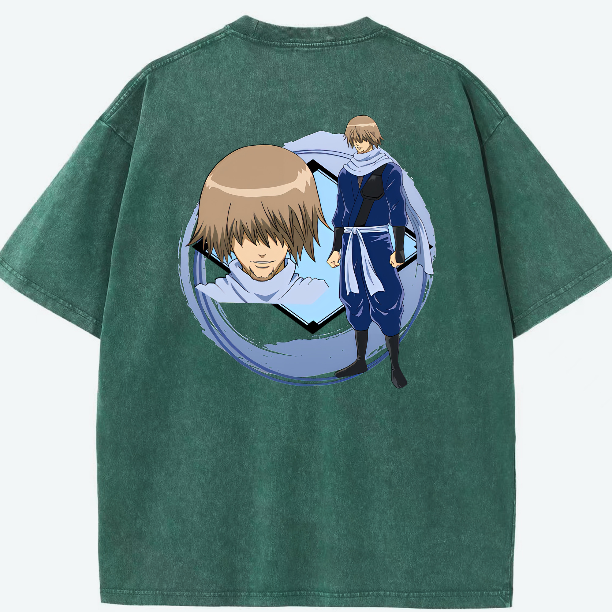 （画像用） ぎんたま 坂田銀時（さかたぎんとき） 神楽 志村新八（しむら しんぱち） GINTAMA Sakata Gintoki Kagura Shimura Shinpachi 綿100% ヴィンテージ風 半袖Tシャツ（背面プリント）